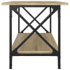 Sonoma tölgy színű szerelt fa és vas dohányzóasztal 80x45x45 cm