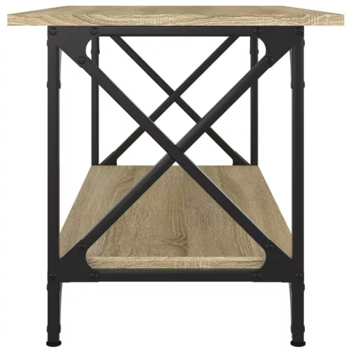 Sonoma tölgy színű szerelt fa és vas dohányzóasztal 80x45x45 cm