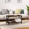 Füstös tölgy színű szerelt fa és vas dohányzóasztal 80x45x45 cm