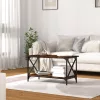 Füstös tölgy színű szerelt fa és vas dohányzóasztal 80x45x45 cm