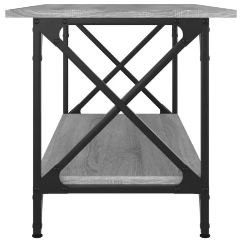 Szürke sonoma szerelt fa és vas dohányzóasztal 80 x 45 x 45 cm