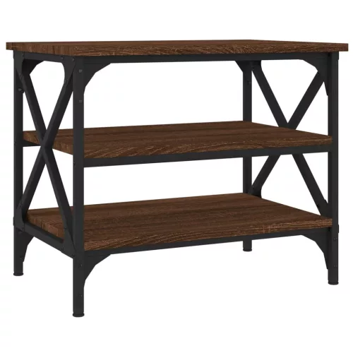 Barna tölgy színű szerelt fa kisasztal 55 x 38 x 45 cm