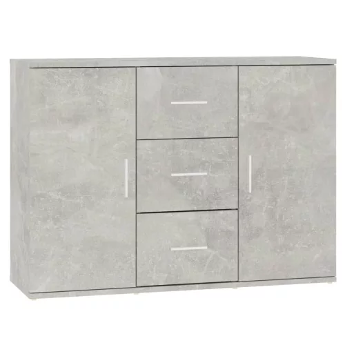 Betonszürke szerelt fa tálalószekrény 91x29,5x65 cm