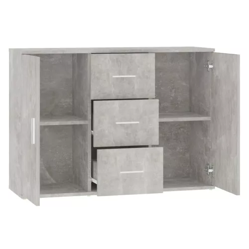 Betonszürke szerelt fa tálalószekrény 91x29,5x65 cm