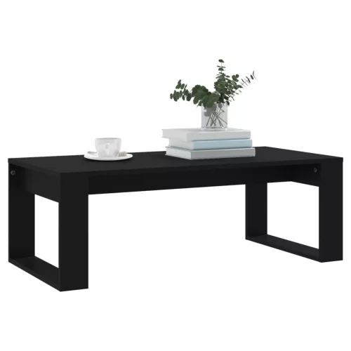 Fekete szerelt fa dohányzóasztal 102 x 50 x 35 cm