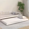 Fehér tömör fenyőfa ágy matrac nélkül 100 x 200 cm