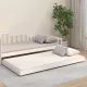 Fehér tömör fenyőfa ágy matrac nélkül 100 x 200 cm