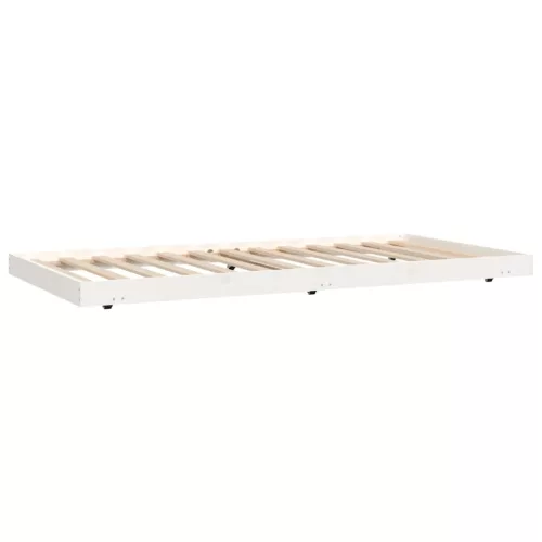 Fehér tömör fenyőfa ágy matrac nélkül 100 x 200 cm