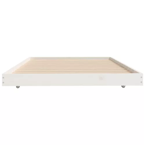 Fehér tömör fenyőfa ágy matrac nélkül 100 x 200 cm