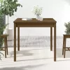 Mézbarna tömör fenyőfa kerti asztal 82,5 x 82,5 x 76 cm