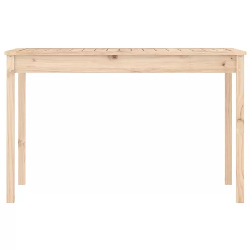 Tömör fenyőfa kerti asztal 121 x 82,5 x 76 cm