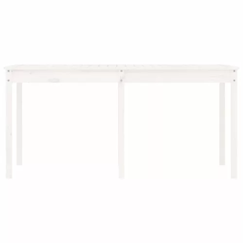 Fehér tömör fenyőfa kerti asztal 159,5 x 82,5 x 76 cm