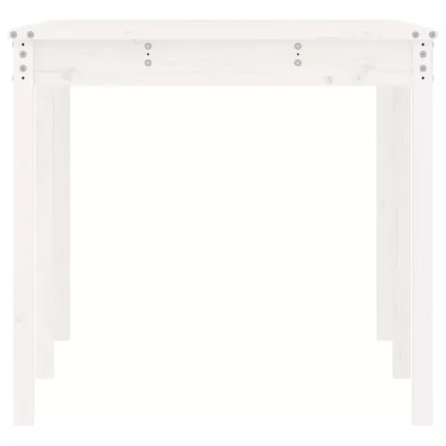 Fehér tömör fenyőfa kerti asztal 159,5 x 82,5 x 76 cm