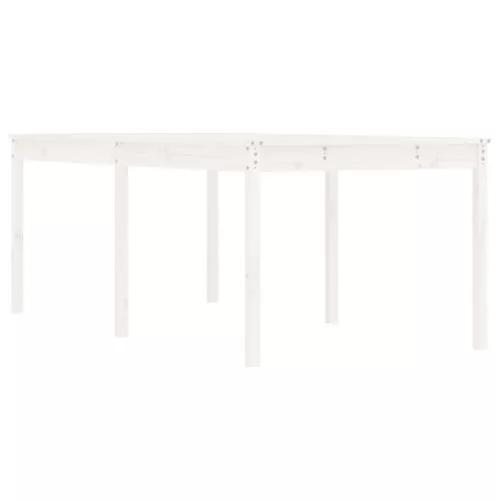 Fehér tömör fenyőfa kerti asztal 203,5 x 100 x 76 cm