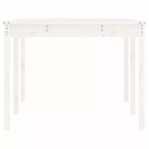 Fehér tömör fenyőfa kerti asztal 203,5 x 100 x 76 cm