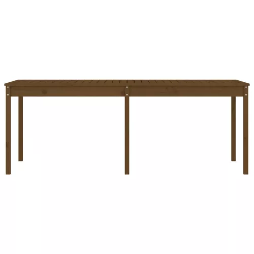 Mézbarna tömör fenyőfa kerti asztal 203,5 x 100 x 76 cm