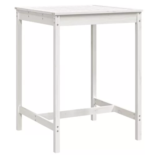 Fehér tömör fenyőfa kerti asztal 82,5x82,5x110 cm