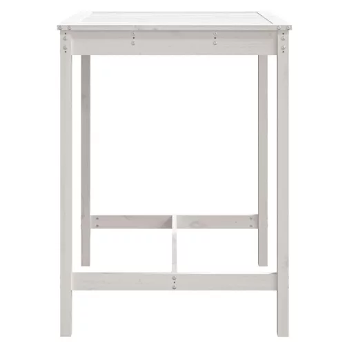 Fehér tömör fenyőfa kerti asztal 82,5x82,5x110 cm