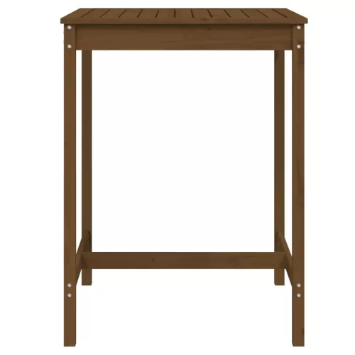 Mézbarna tömör fenyőfa kerti asztal 82,5 x 82,5 x 110 cm