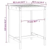 Fekete tömör fenyőfa kerti asztal 82,5x82,5x110 cm