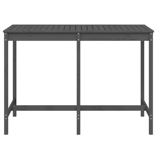 Szürke tömör fenyőfa kerti asztal 159,5x82,5x110 cm