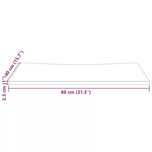 Tömör fenyőfa asztallap 80 x 40 x 2,5 cm