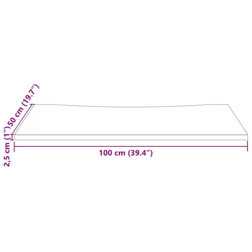 Fehér tömör fenyőfa asztallap 100 x 50 x 2,5 cm