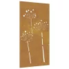 Virágmintás corten acél kerti faldísz 105 x 55 cm