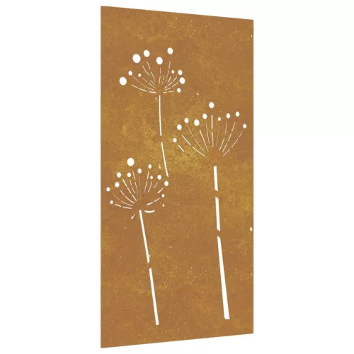 Virágmintás corten acél kerti faldísz 105 x 55 cm