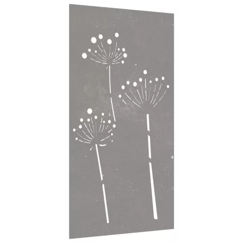 Virágmintás corten acél kerti faldísz 105 x 55 cm