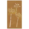 Virágmintás corten acél kerti faldísz 105 x 55 cm