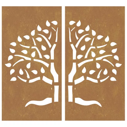 2 db famintás corten acél kerti faldísz 105 x 55 cm