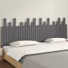 Szürke tömör fenyőfa fali fejtámla 204 x 3 x 80 cm