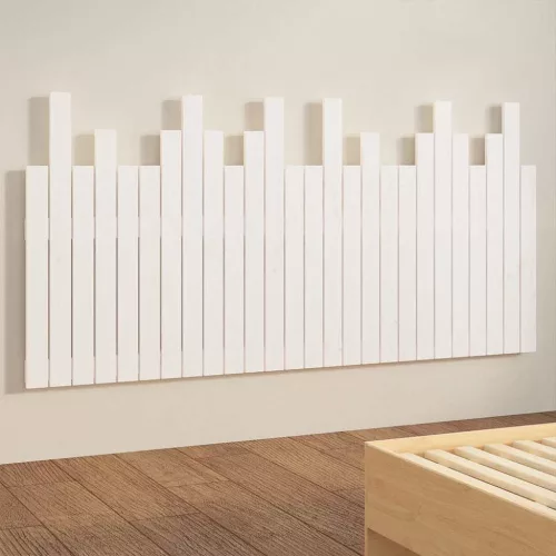 Fehér tömör fenyőfa fali fejtámla 166 x 3 x 80 cm
