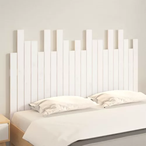 Fehér tömör fenyőfa fali fejtámla 140x3x80 cm