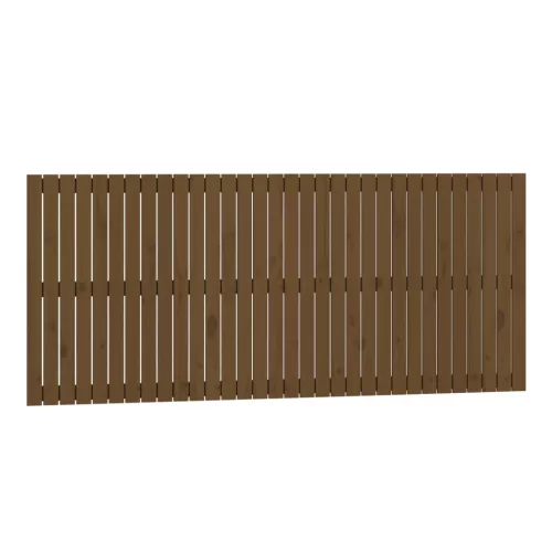 Mézbarna tömör fenyőfa fali fejtámla 204x3x90 cm