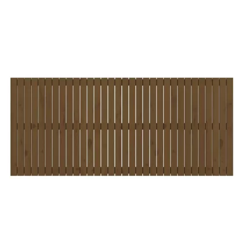 Mézbarna tömör fenyőfa fali fejtámla 204x3x90 cm