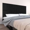 Fekete tömör fenyőfa fali fejtámla 204x3x90 cm