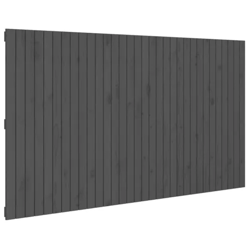 Szürke tömör fenyőfa fali fejtámla 204x3x110 cm
