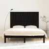 Fekete tömör fenyőfa fali fejtámla 166 x 3 x 110 cm