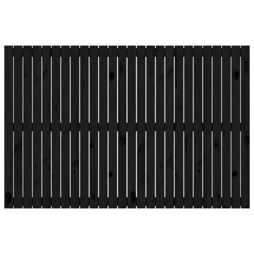 Fekete tömör fenyőfa fali fejtámla 166 x 3 x 110 cm