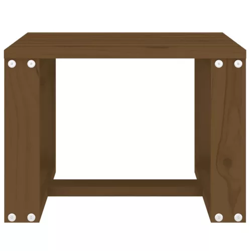 Mézbarna tömör fenyőfa kerti kisasztal 40x38x28,5 cm
