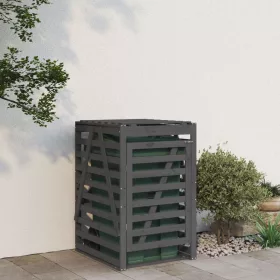   Szürke tömör fenyőfa szemeteskuka tároló 84x90x128,5 cm