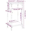Szürke sonoma színű szerelt fa kisasztal 40 x 30 x 75 cm