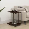 Füstös tölgy színű szerelt fa keres kisasztal 50 x 35 x 55,5 cm