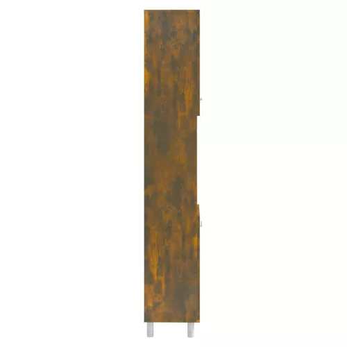 Füstös tölgy színű szerelt fa fürdőszobaszekrény 30x30x179 cm