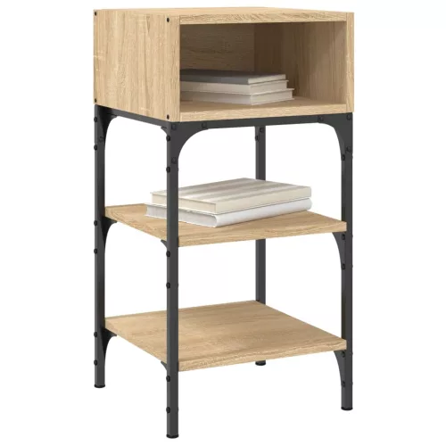 2 db sonoma tölgy színű szerelt fa éjjeliszekrény 35x34,5x70 cm