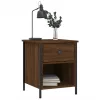 2 db barna tölgyszínű szerelt fa éjjeliszekrény 40x42x50 cm