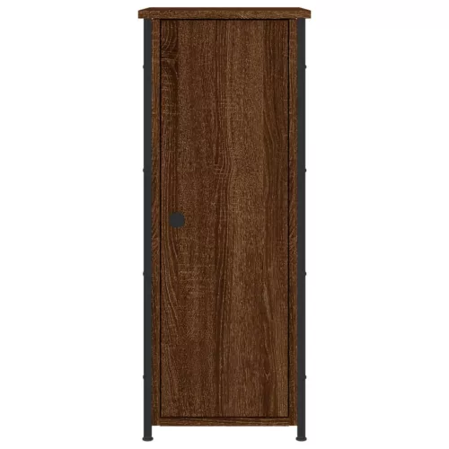 2 db barna tölgy színű szerelt fa éjjeliszekrény 32x42x80 cm