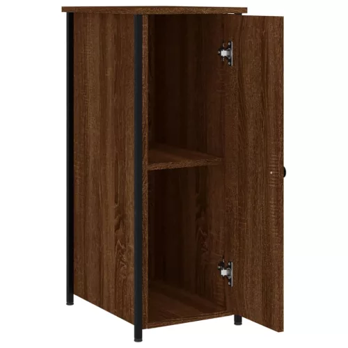 2 db barna tölgy színű szerelt fa éjjeliszekrény 32x42x80 cm